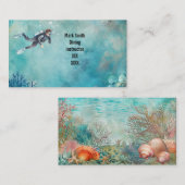 Scuba Diver Diving underwater Visitenkarte (Vorne/Hinten)