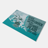 Scuba Diver Doormat, Retro Maps Fußmatte (Schrägansicht)