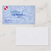 Scuba Diver Down Business Card Visitenkarte (Vorne/Hinten)