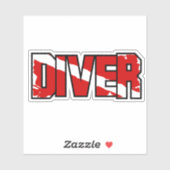 Scuba Diver Down Flag Weathered Sticker (Blatt)