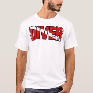 Scuba Diver Down Flag Weathered T-Shirt