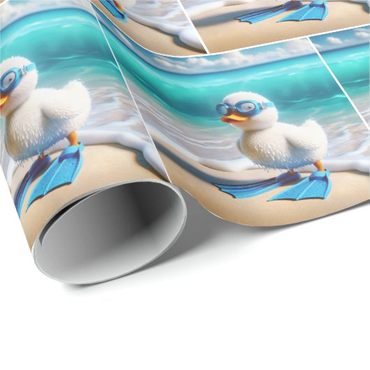 Scuba Diver Duckling Geschenkpapier (Rolleneckpunkt)