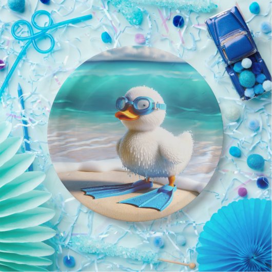Scuba Diver Duckling Pappteller (Party)
