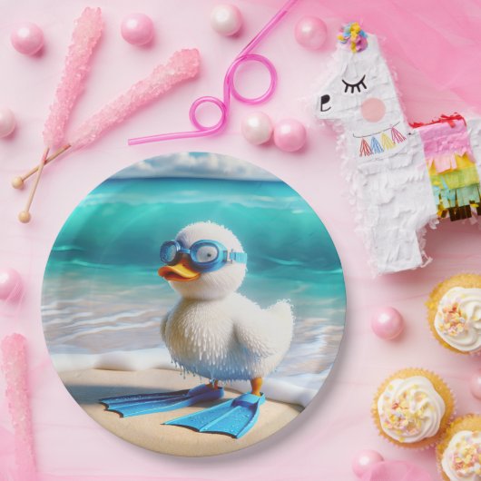 Scuba Diver Duckling Pappteller (Party)