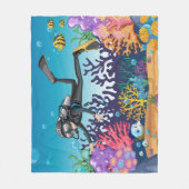 Scuba Diver Fleece Decke (Vorderseite)