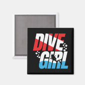 Scuba Diver Geschenk für Frauen, Dive Girl Scuba Magnet (Vorderseite/Rückseite)
