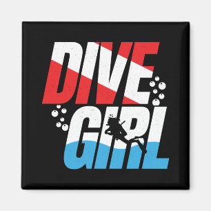 Scuba Diver Geschenk für Frauen, Dive Girl Scuba Magnet