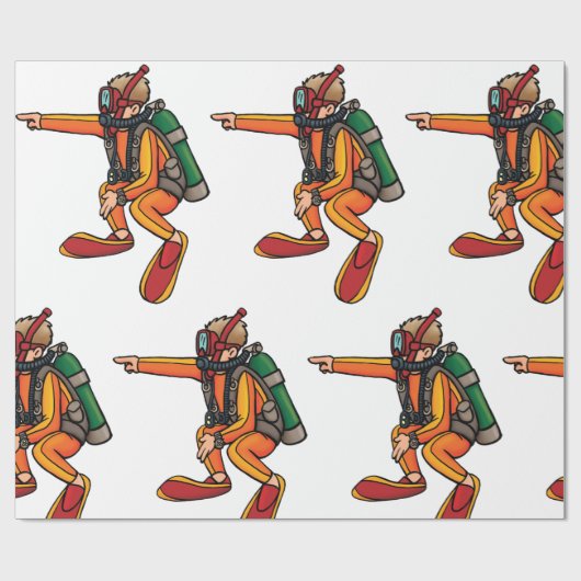 Scuba Diver Geschenkpapier (Flach)
