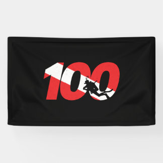 Scuba Diver Gift - 100. Dive Down - Scuba Banner