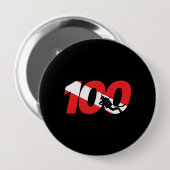 Scuba Diver Gift - 100. Dive Down - Scuba Button (Vorne & Hinten)