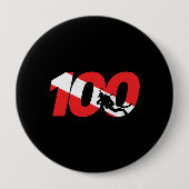 Scuba Diver Gift - 100. Dive Down - Scuba Button (Vorderseite)