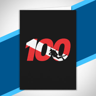 Scuba Diver Gift - 100. Dive Down - Scuba Karte