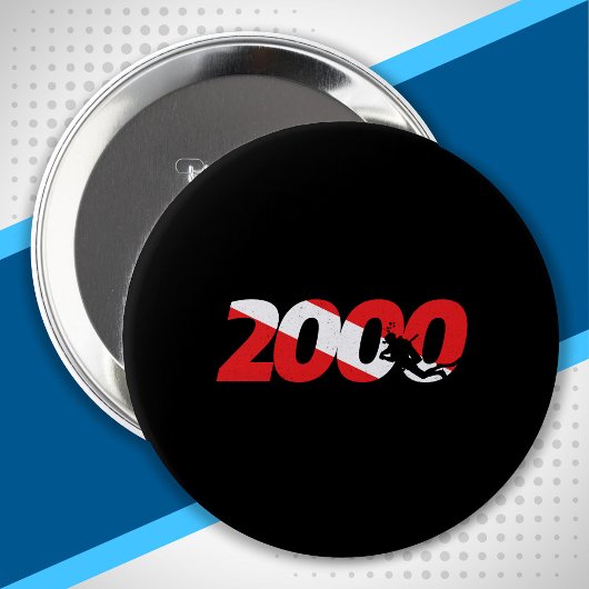 Scuba Diver Gift - 2000. Dive Down Diving Button