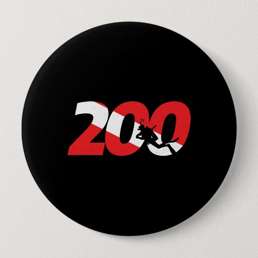 Scuba Diver Gift - 200. Dive Down Diving Button (Vorderseite)