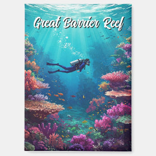 Scuba Diver Great Barrier Reef Magnet