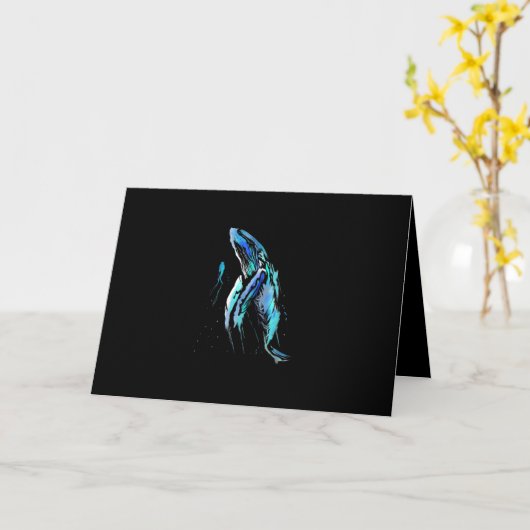 Scuba Diver Humpback Whale Schwimmen Geschenk Karte (Gelbe Blume)