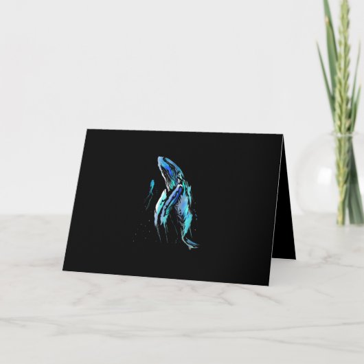 Scuba Diver Humpback Whale Schwimmen Geschenk Karte (Vorderseite)