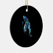 Scuba Diver Humpback Whale Schwimmen Geschenk Keramik Ornament (Rechts)