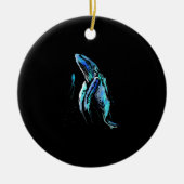 Scuba Diver Humpback Whale Schwimmen Geschenk Keramik Ornament (Vorne)