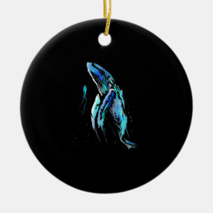 Scuba Diver Humpback Whale Schwimmen Geschenk Keramik Ornament