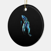 Scuba Diver Humpback Whale Schwimmen Geschenk Keramik Ornament (Links)