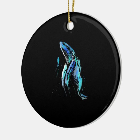 Scuba Diver Humpback Whale Schwimmen Geschenk Keramik Ornament (Links)