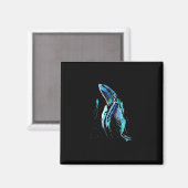 Scuba Diver Humpback Whale Schwimmen Geschenk Magnet (Vorderseite/Rückseite)