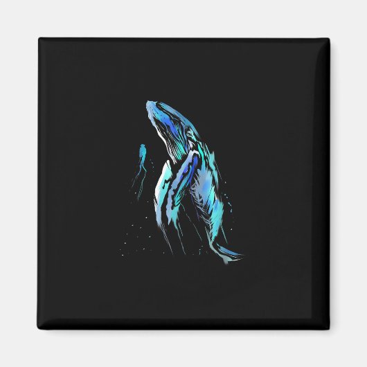 Scuba Diver Humpback Whale Schwimmen Geschenk Magnet (Vorne)