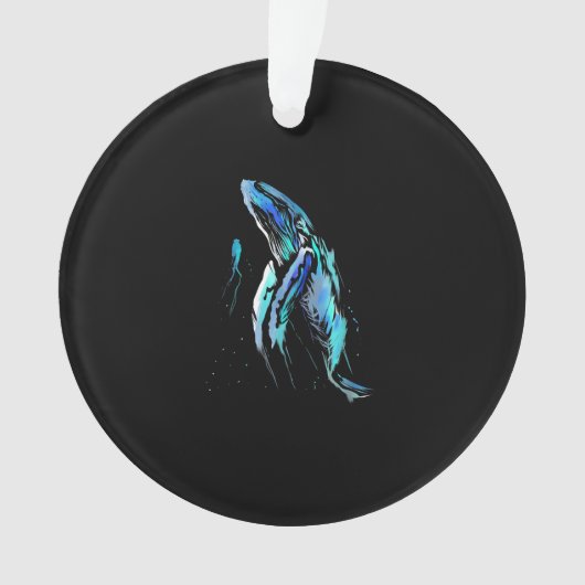 Scuba Diver Humpback Whale Schwimmen Geschenk Ornament (Vorderseite)
