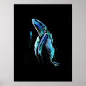 Scuba Diver Humpback Whale Schwimmen Geschenk Poster (Vorne)