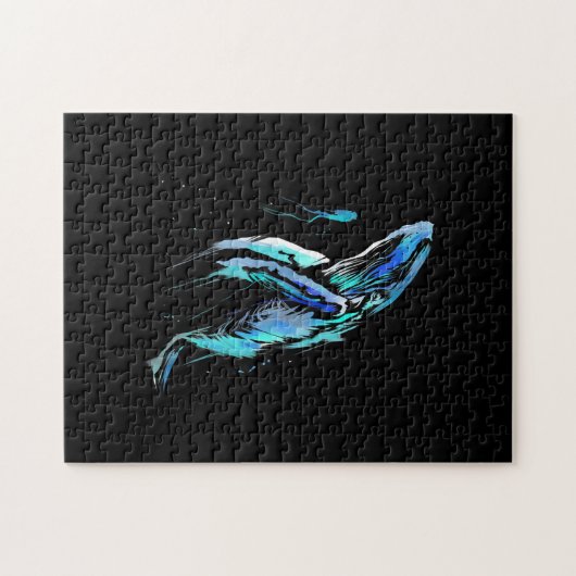 Scuba Diver Humpback Whale Schwimmen Geschenk Puzzle (Horizontal)