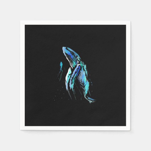 Scuba Diver Humpback Whale Schwimmen Geschenk Serviette (Vorderseite)