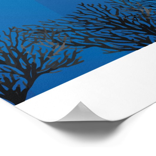 Scuba Diver in einem Fischschuss Poster (Ecke)