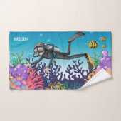 Scuba Diver individuelle Name Handtuch (Handtuch)