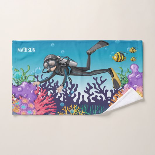 Scuba Diver individuelle Name Handtuch (Handtuch)