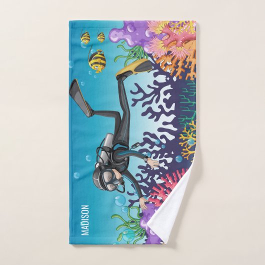 Scuba Diver individuelle Name Handtuch (Handtuch)