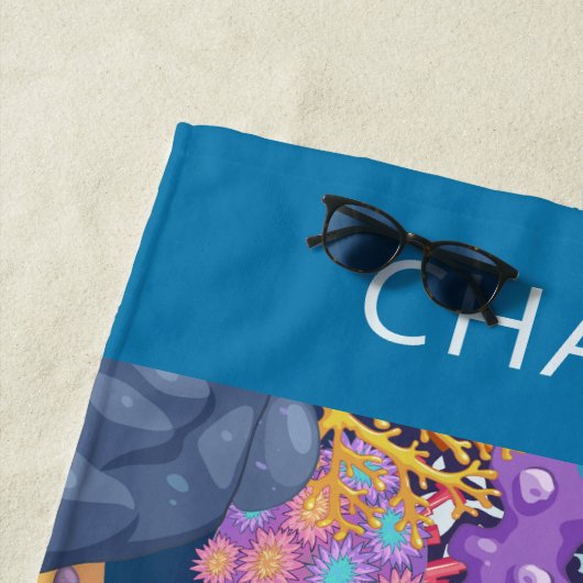 Scuba Diver individuelle Name Strandtuch (Beispiel)