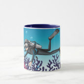 Scuba Diver individuelle Name Tasse (Zentrum)