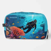 Scuba Diver individuelle Name Waschbeutel (Vorderseite)