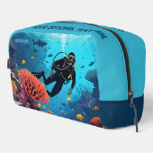 Scuba Diver individuelle Name Waschbeutel (Rechte Ecke)