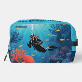 Scuba Diver individuelle Name Waschbeutel (Rückseite)