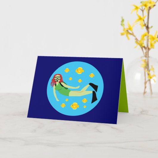 Scuba Diver Karte (Gelbe Blume)