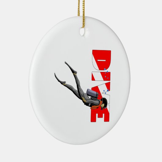 SCUBA Diver Keramik Ornament (Rechts)