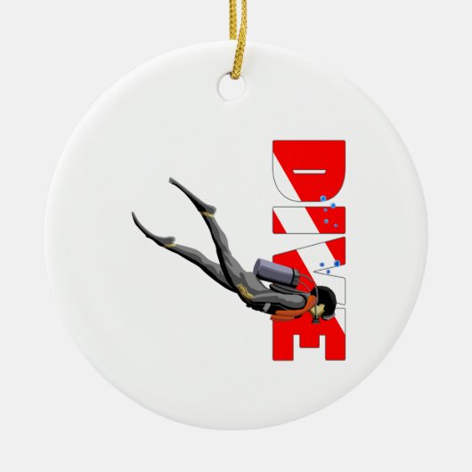 SCUBA Diver Keramik Ornament (Vorne)