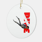 SCUBA Diver Keramik Ornament (Links)