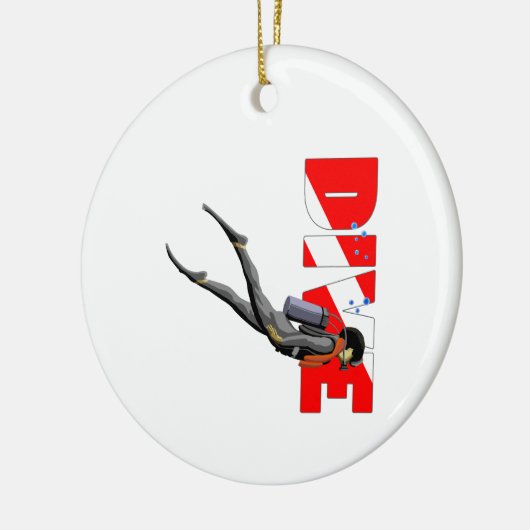 SCUBA Diver Keramik Ornament (Links)