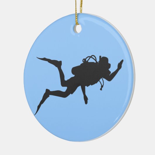 Scuba Diver Keramikornament (Links)