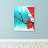 SCUBA Diver Leinwanddruck (Insitu (Holzboden))