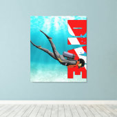 SCUBA Diver Leinwanddruck (Insitu (Holzboden))