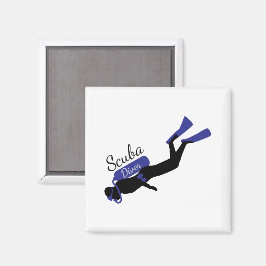 Scuba Diver Magnet (Vorderseite/Rückseite)